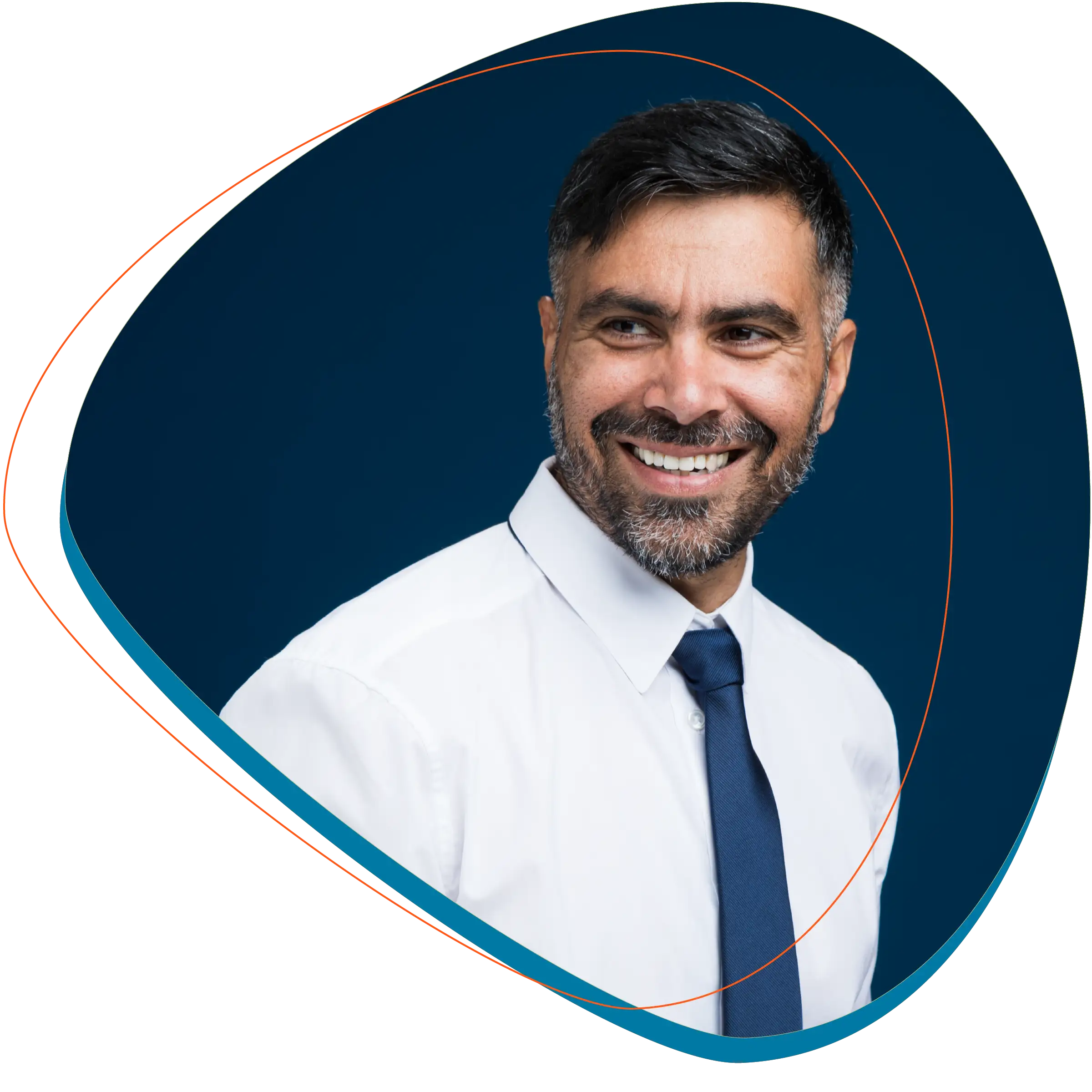 Why Happy Otter? 1 Man with beard smiling off camera